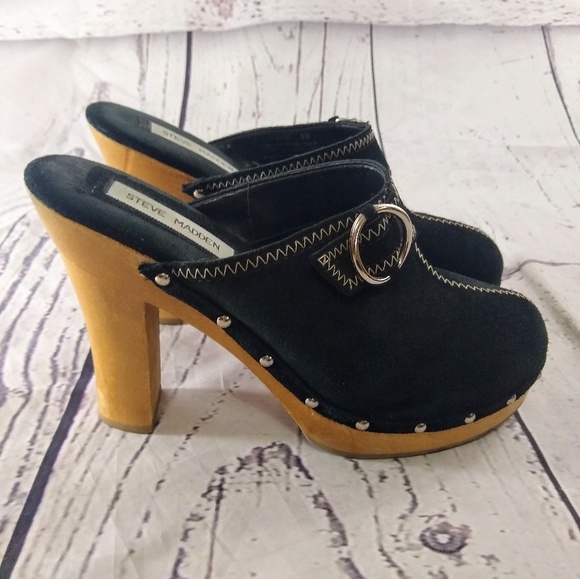 Steve Madden Shoes - Steve Madden wooden platform mules